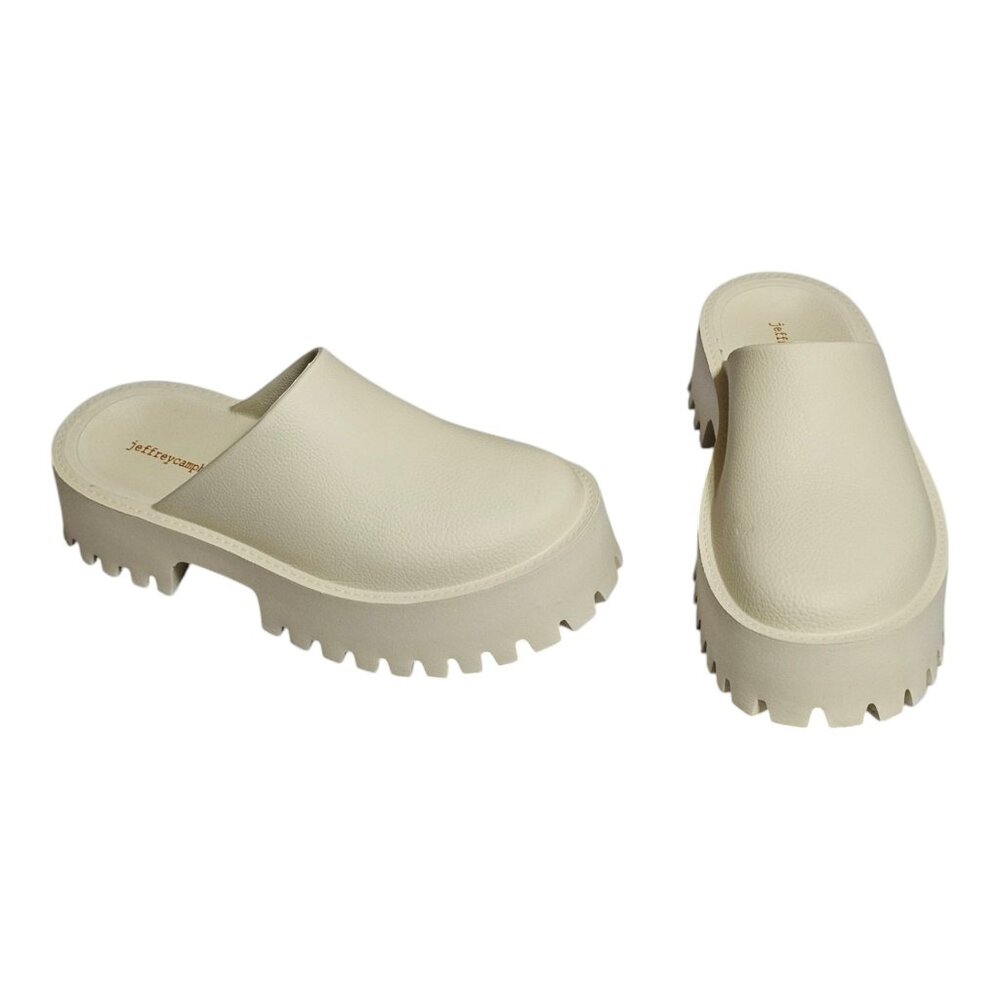 Jeffrey Campbell Clogge‎ Shoes Women's 9 Cream Platform Chunky Lug Mule Clog